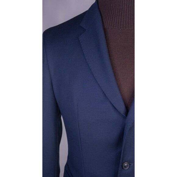 Zara Blazer Mens Sz 40 Solid Blue 3-Button Sport Coat Jacket Blazer WOOL - Picture 5 of 15